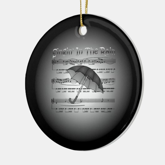 Singin’ In De Regen ~ Paraplu ~ Bladmuziek Keramisch Ornament (Links)