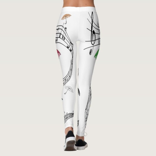 Singin’ in de regen ~ paraprellas ~ Musical Notes Leggings (Achterkant)