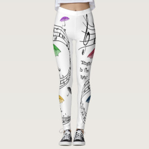 Singin’ in de regen ~ paraprellas ~ Musical Notes  Leggings