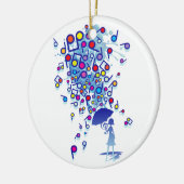 Singin in' in de regen keramisch ornament (Links)