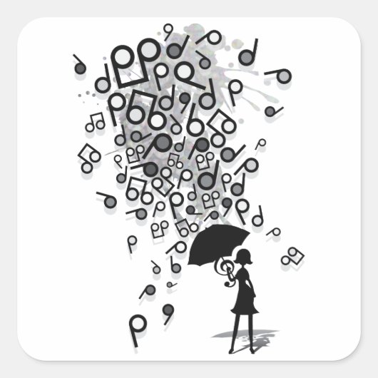 Singin in' in de regen vierkante sticker (Voorkant)