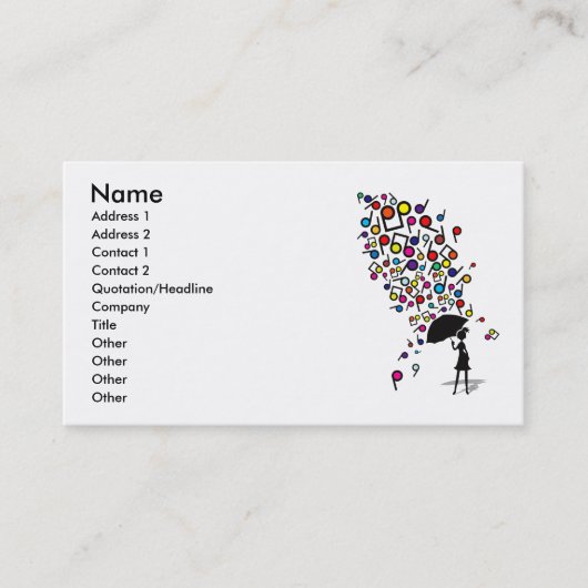 Singin in' in de regen visitekaartje (Voorkant)