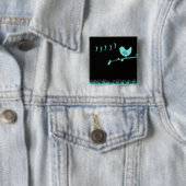 Singing Abstract Birdie Vierkante Button 5,1 Cm (In situ)