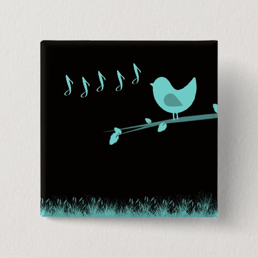 Singing Abstract Birdie Vierkante Button 5,1 Cm (Voorkant)