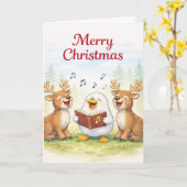 Singing all the way...Merry Christmas Kaart (Gele Bloem)