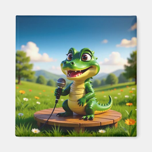 Singing Alligator Andy – Cute Kids  Magneet (Voorkant)