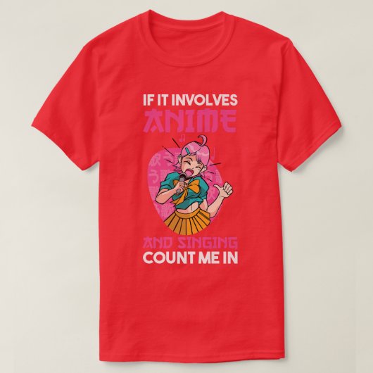 Singing and Anime  T-shirt (Design voorkant)