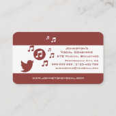 Singing Bird Musical Notes Visitekaartjes (Achterkant)