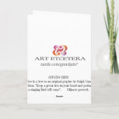 Singing Bird wenskaart Kaart (Achterkant)