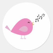 Singing Birdie Ronde Sticker (Voorkant)