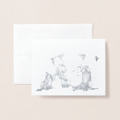 Singing Cariou Whimsical-feestdag Folie Kaarten (Voorkant met envelop)