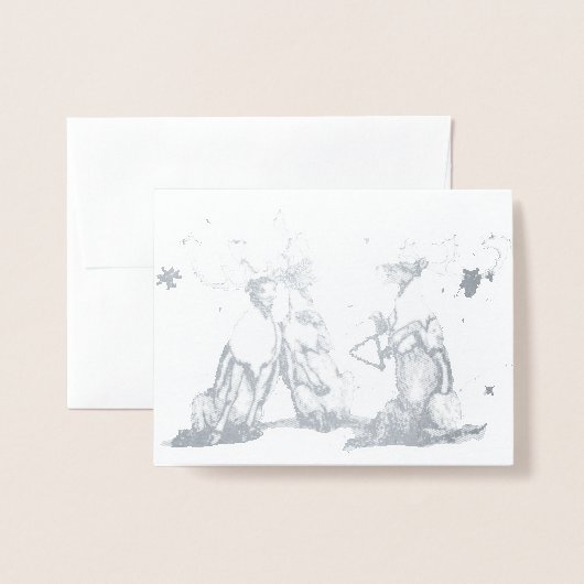 Singing Cariou Whimsical-feestdag Folie Kaarten (Voorkant met envelop)