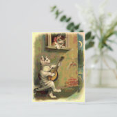 Singing Cat, stijl Briefkaart (Staand voorkant)