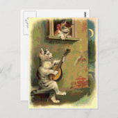 Singing Cat, stijl Briefkaart (Voorkant / Achterkant)