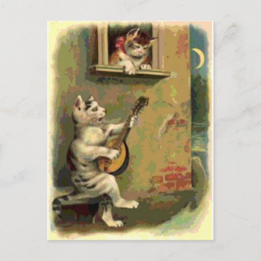 Singing Cat, stijl Briefkaart (Voorkant)
