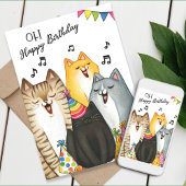 Singing Cats Verjaardag Kaart – Schattigee Kattenk