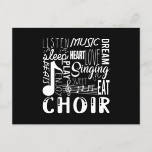 Singing Choir Chorus Choral Muzieknoten Clef Gift Briefkaart