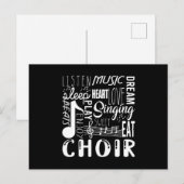 Singing Choir Chorus Choral Muzieknoten Clef Gift Briefkaart (Voorkant / Achterkant)