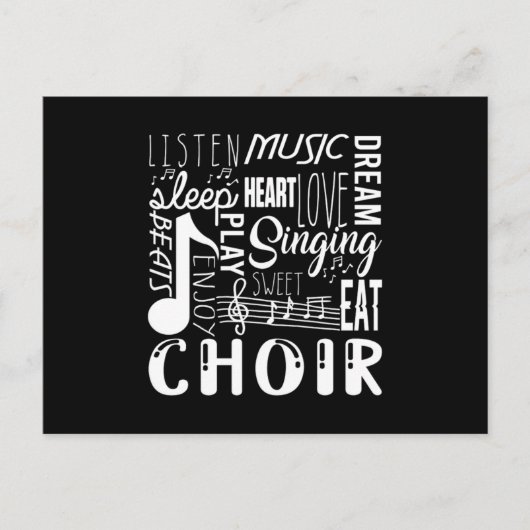 Singing Choir Chorus Choral Muzieknoten Clef Gift Briefkaart (Voorkant)