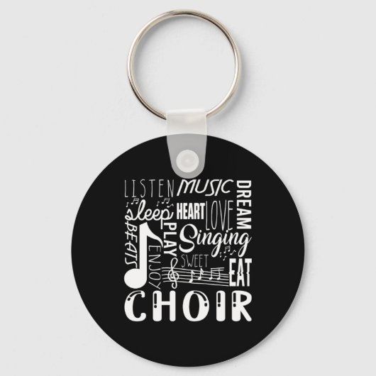 Singing Choir Chorus Choral Muzieknoten Clef Gift Sleutelhanger (Voorkant)