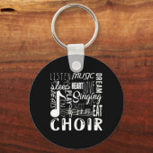Singing Choir Chorus Choral Muzieknoten Clef Gift Sleutelhanger (Voorkant)