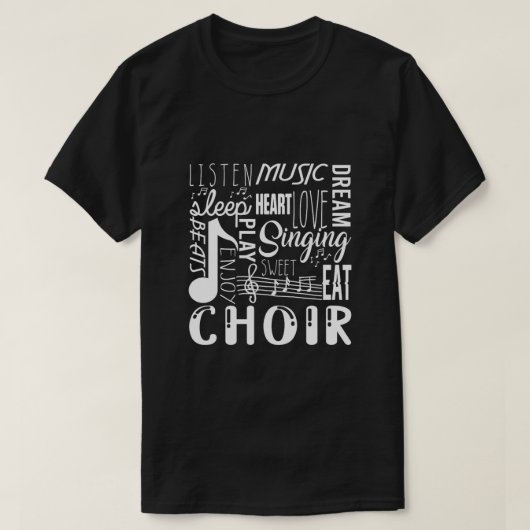 Singing Choir Chorus Choral Muzieknoten Clef Gift T-shirt (Design voorkant)