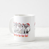 Singing Christmas Cats with Santa Hats Koffiemok (Voorkant links)