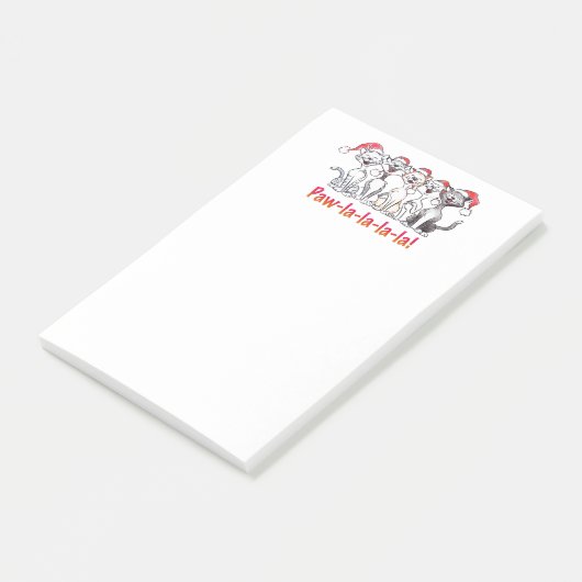 Singing Christmas Cats with Santa Hats Post-it® Notes (Schuin)