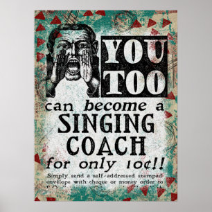 Singing Coach - Funny  Retro Poster