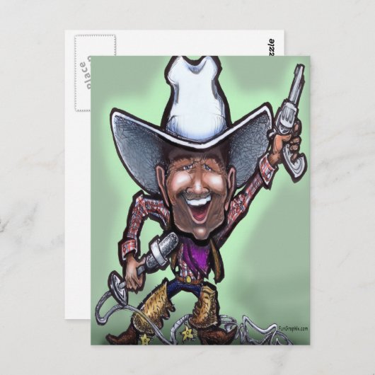 Singing Cowboy Briefkaart (Voorkant / Achterkant)