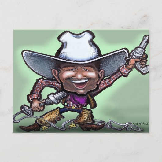 Singing Cowboy Briefkaart (Voorkant)