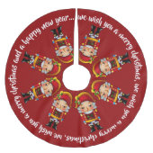 Singing Crimson Nutcrackers Kerstboom Rok (Voorkant)