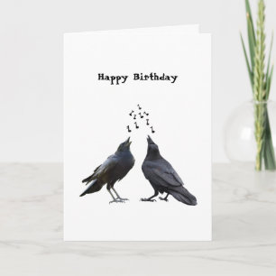 Singing Crows Verjaardag Kaart