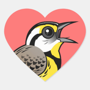 Singing Eastern Meadowlark Hart Sticker