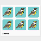 Singing Eastern Meadowlark Vierkante Sticker (Vel)