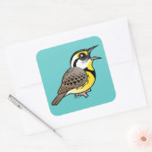 Singing Eastern Meadowlark Vierkante Sticker (Envelop)