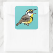 Singing Eastern Meadowlark Vierkante Sticker (Tas)