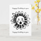 Singing Flower - Happy Birthday Song Kaart (Gele Bloem)