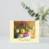 Singing Flowers Happy Birthday Briefkaart (Staand voorkant)