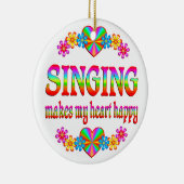 Singing Heart Happy Keramisch Ornament (Rechts)