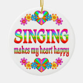 Singing Heart Happy Keramisch Ornament (Voorkant)