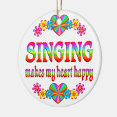 Singing Heart Happy Keramisch Ornament (Links)