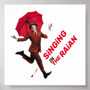 SiNGiNG IN HET RAiN Wall Art Design Poster