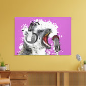 Singing Lemur Comic Art  Canvas Afdruk (Insitu (Woonkamer))