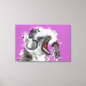 Singing Lemur Comic Art  Canvas Afdruk (Voorkant)