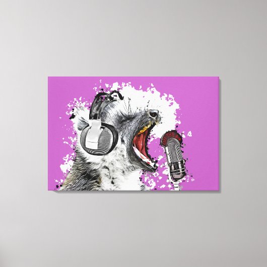 Singing Lemur Comic Art  Canvas Afdruk (Voorkant)