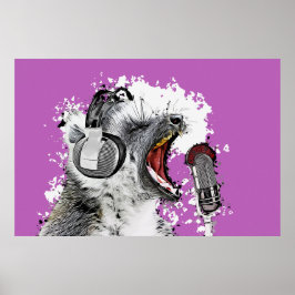 Singing Lemur Comic Art Poster