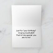 "SINGING MEATBALL" ALLEEN VOOR ***SIS** VERJAARDAG KAART (Binnen)