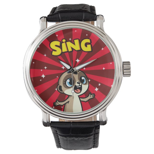 Singing Meerkat Horloge (Voorkant)