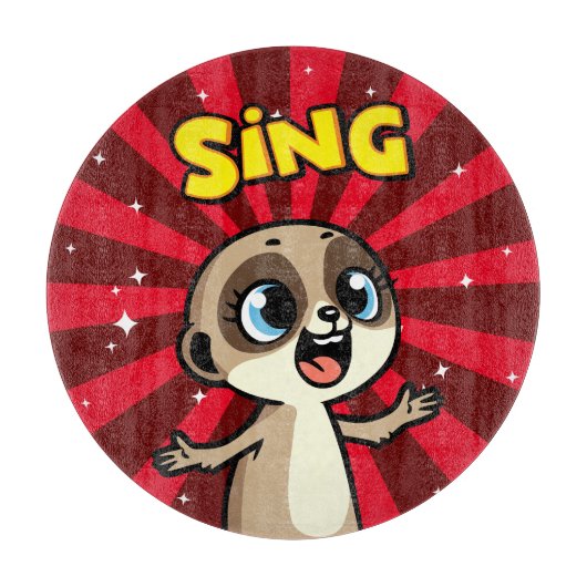 Singing Meerkat Snijplank (Voorkant)